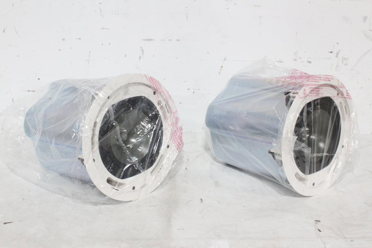 (2) Tannoy CMS 801DC BM Ceiling Monitor Loud Speakers w/ (2) Grilles, (2) Rails & (2) Cut Out Templates