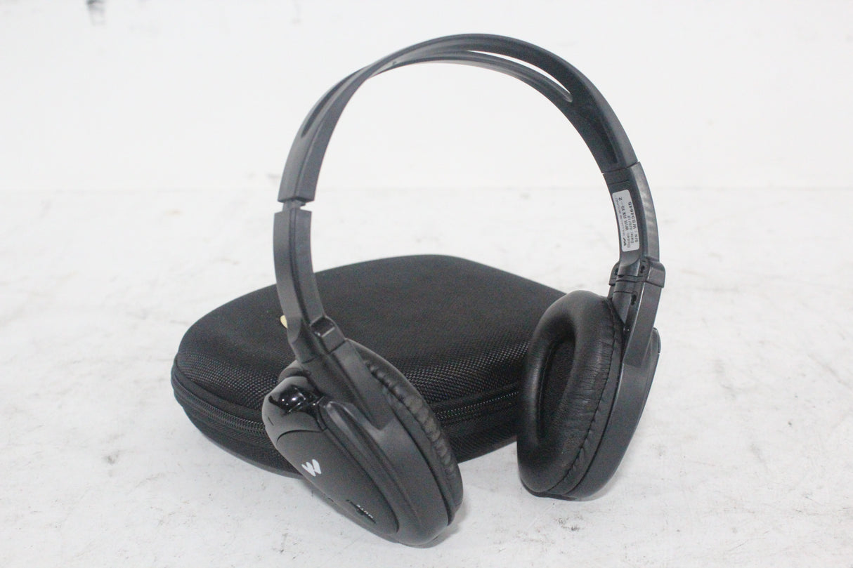 (2) Williams Sound WIR RX15-2 Dual-Channel Infrared Wireless Headphones (2.3 or 2.8 MHz) w/ (2) Vinyl Zipper Cases
