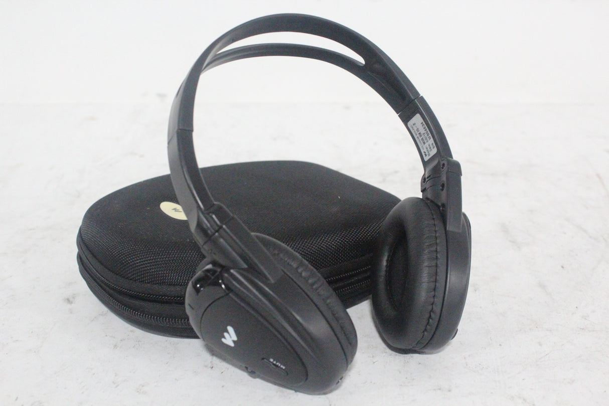 (2) Williams Sound WIR RX15-2 Dual-Channel Infrared Wireless Headphones (2.3 or 2.8 MHz) w/ (2) Vinyl Zipper Cases