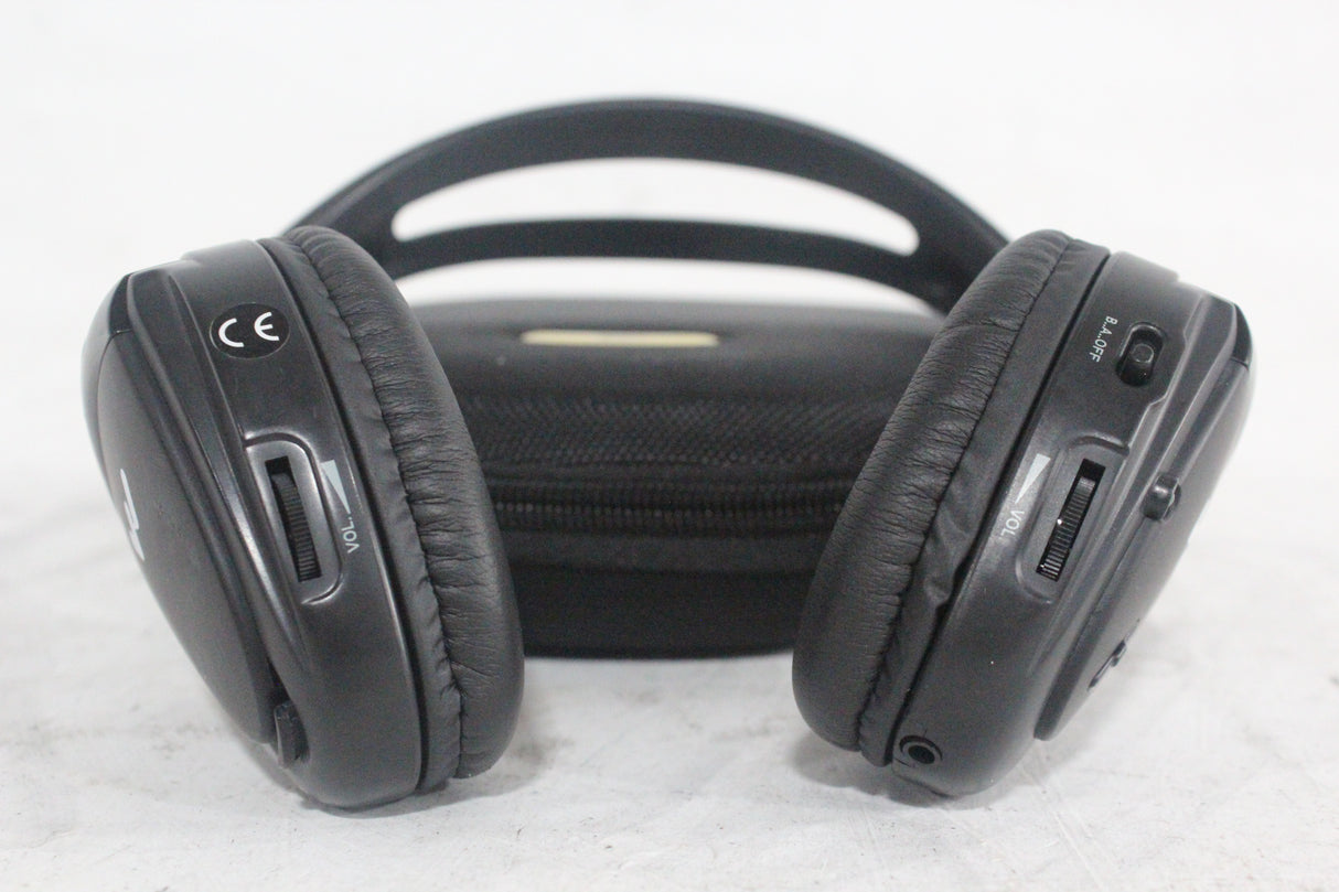 (2) Williams Sound WIR RX15-2 Dual-Channel Infrared Wireless Headphones (2.3 or 2.8 MHz) w/ (2) Vinyl Zipper Cases