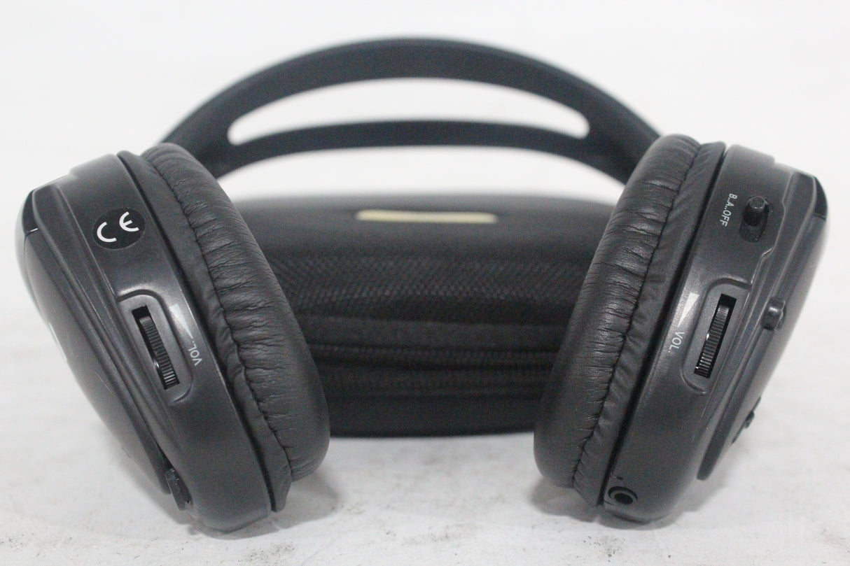 (2) Williams Sound WIR RX15-2 Dual-Channel Infrared Wireless Headphones (2.3 or 2.8 MHz) w/ (2) Vinyl Zipper Cases