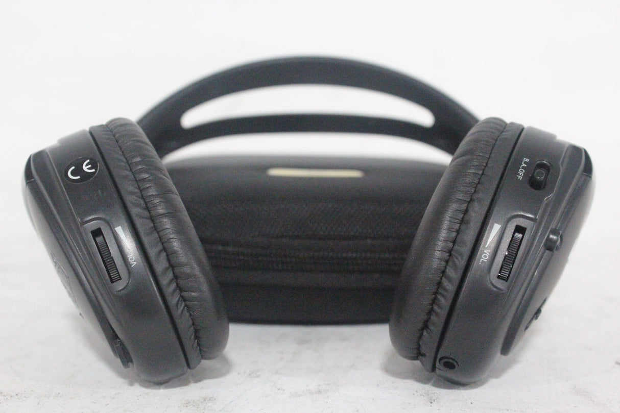 (2) Williams Sound WIR RX15-2 Dual-Channel Infrared Wireless Headphones (2.3 or 2.8 MHz) w/ (2) Vinyl Zipper Cases