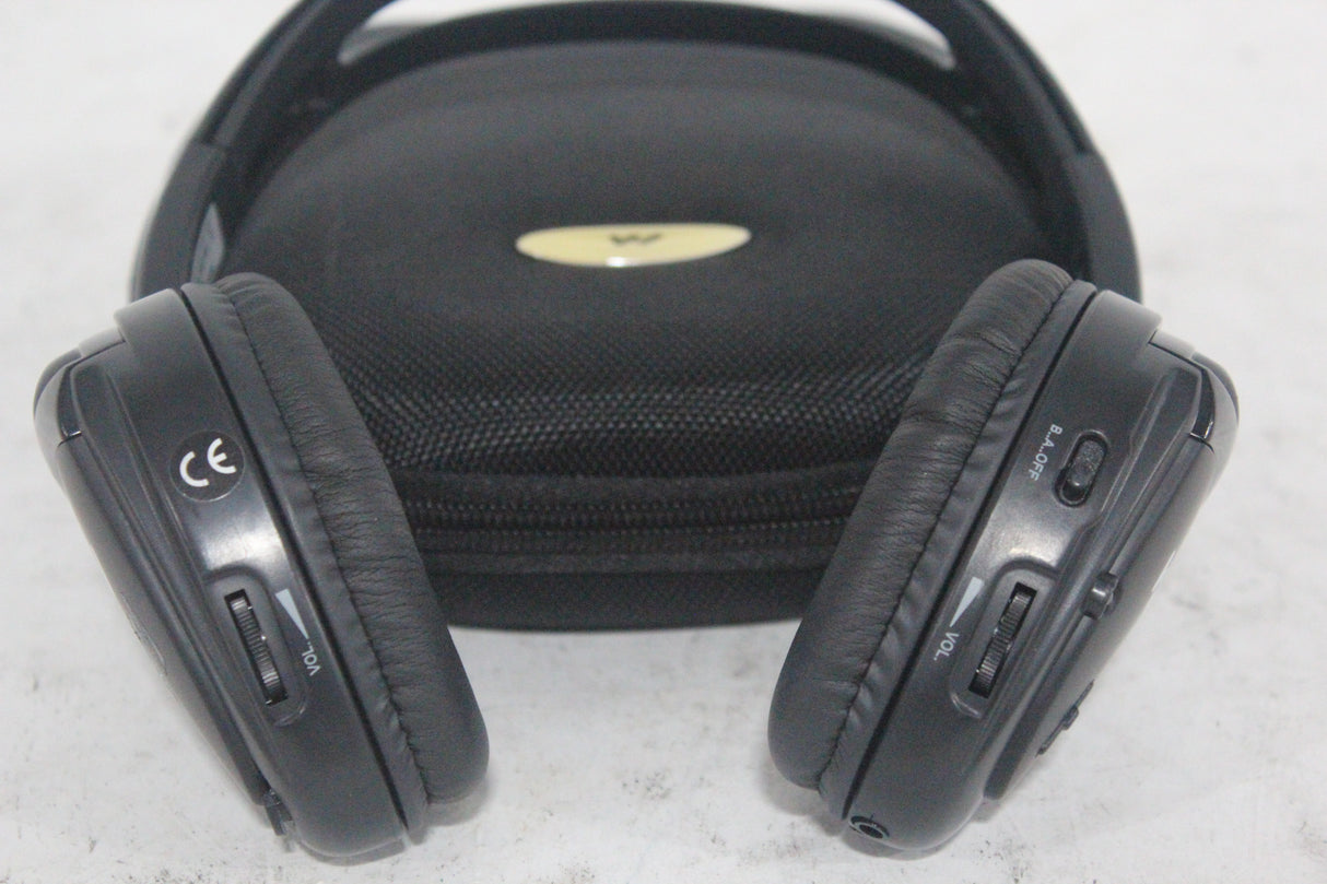 (2) Williams Sound WIR RX15-2 Dual-Channel Infrared Wireless Headphones (2.3 or 2.8 MHz) w/ (2) Vinyl Zipper Cases