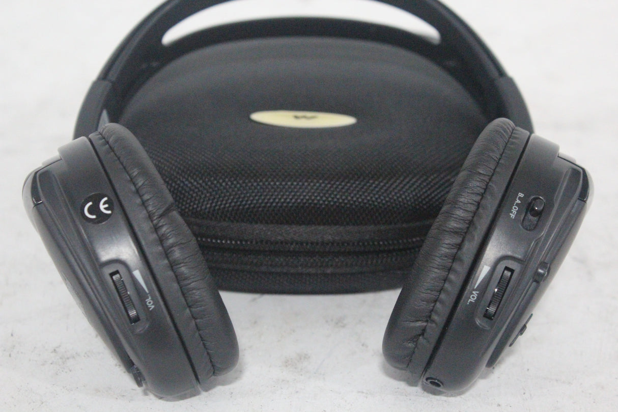 (2) Williams Sound WIR RX15-2 Dual-Channel Infrared Wireless Headphones (2.3 or 2.8 MHz) w/ (2) Vinyl Zipper Cases
