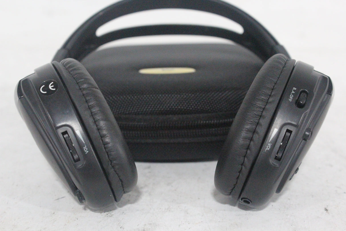 (2) Williams Sound WIR RX15-2 Dual-Channel Infrared Wireless Headphones (2.3 or 2.8 MHz) w/ (2) Vinyl Zipper Cases