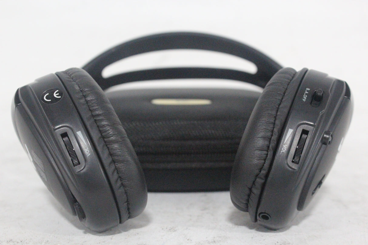(2) Williams Sound WIR RX15-2 Dual-Channel Infrared Wireless Headphones (2.3 or 2.8 MHz) w/ (2) Vinyl Zipper Cases