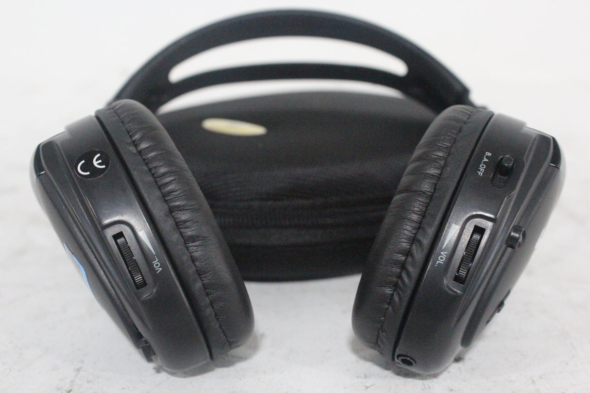 (2) Williams Sound WIR RX15-2 Dual-Channel Infrared Wireless Headphones (2.3 or 2.8 MHz) w/ (2) Vinyl Zipper Cases