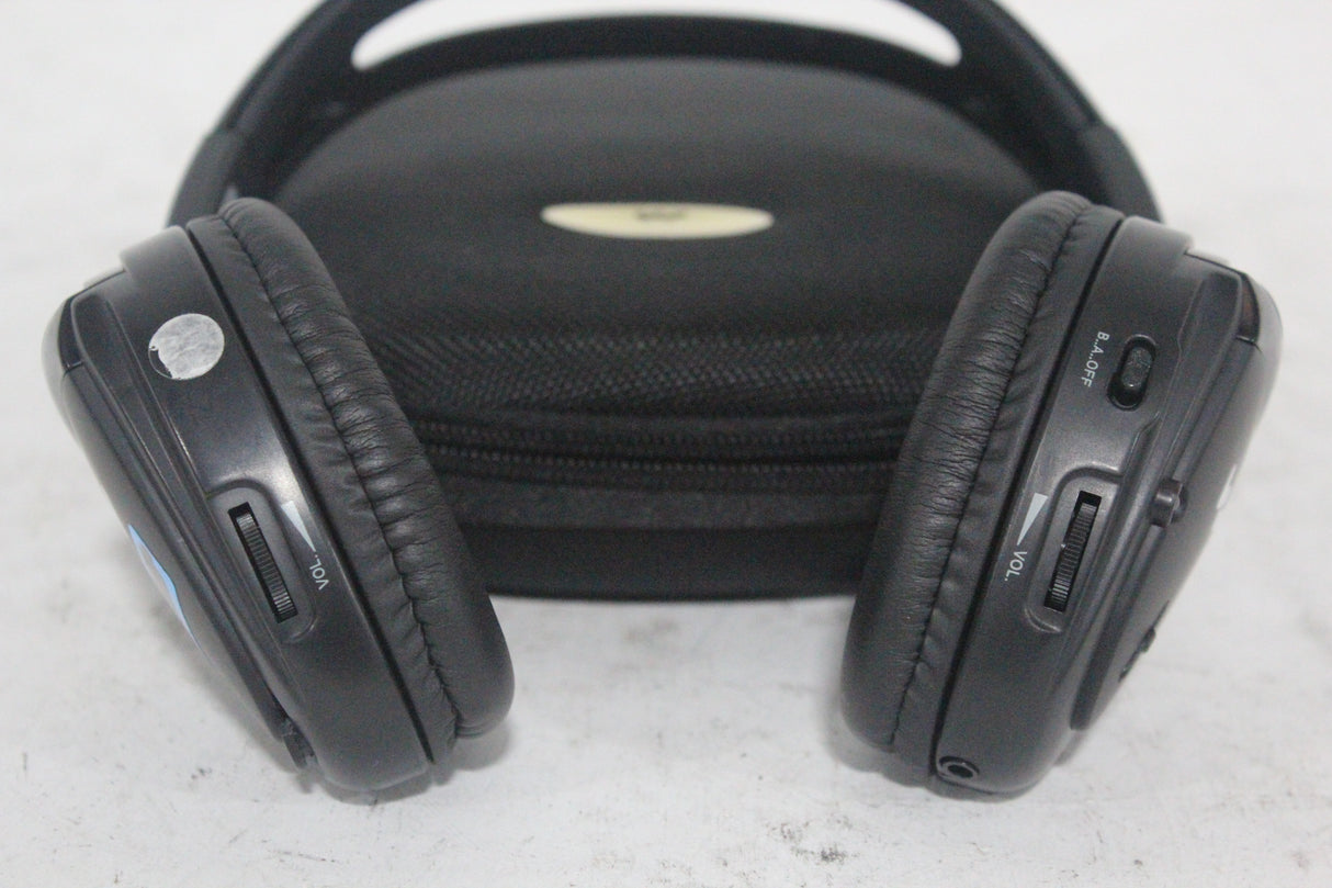 (2) Williams Sound WIR RX15-2 Dual-Channel Infrared Wireless Headphones (2.3 or 2.8 MHz) w/ (2) Vinyl Zipper Cases