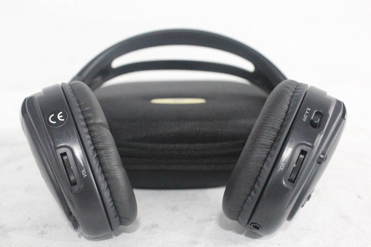 (2) Williams Sound WIR RX15-2 Dual-Channel Infrared Wireless Headphones (2.3 or 2.8 MHz) w/ (2) Vinyl Zipper Cases
