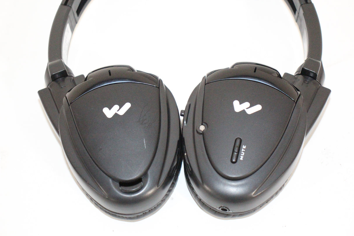 (2) Williams Sound WIR RX15-2 Dual-Channel Infrared Wireless Headphones (2.3 or 2.8 MHz) w/ (2) Vinyl Zipper Cases