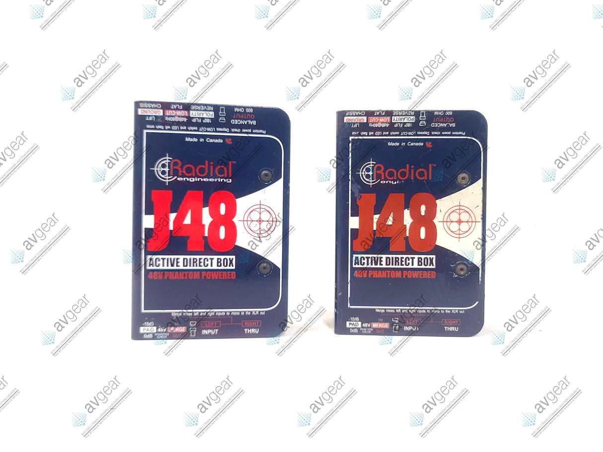 (2) Radial Engineering J48 1-Channel Active 48V Direct Boxes