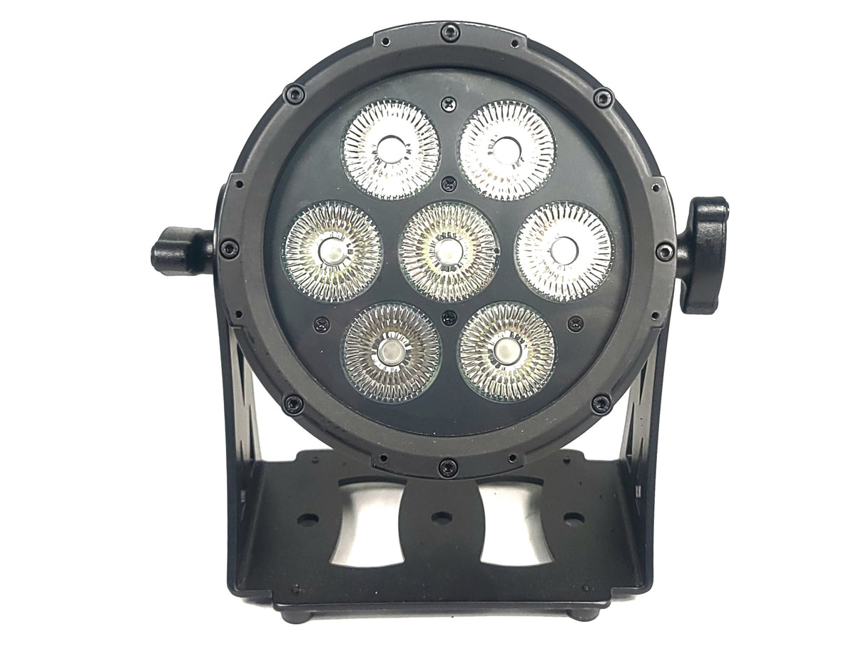 (5) Cameo CLPFLATPRO7 LED RGB Par Can Lights w/ Accessories in Wheeled Road Case