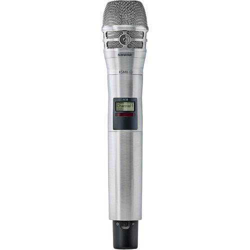 Shure AD2/KSM8 - Handheld Wireless Microphone Transmitter in Nickel Finish (G57 Band: 470-608 MHz)