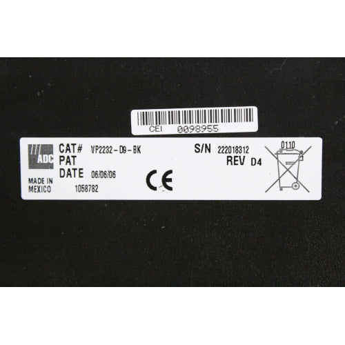 ADC VP2232-D9-BK Uni-Patch Modular RS-422 Patchbay