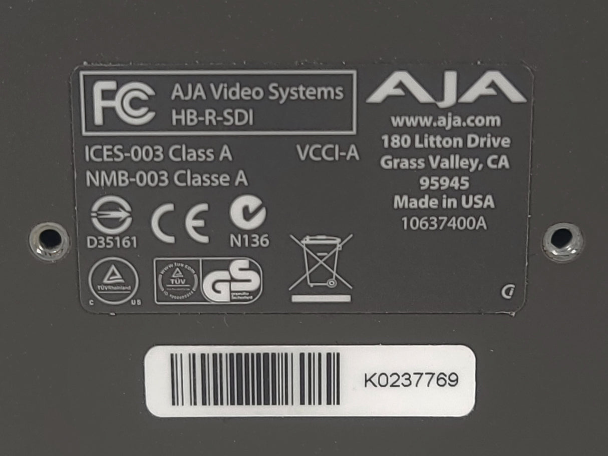 AJA HB-R-SDI HDBaseT Video and Control Extension Mini-Converter