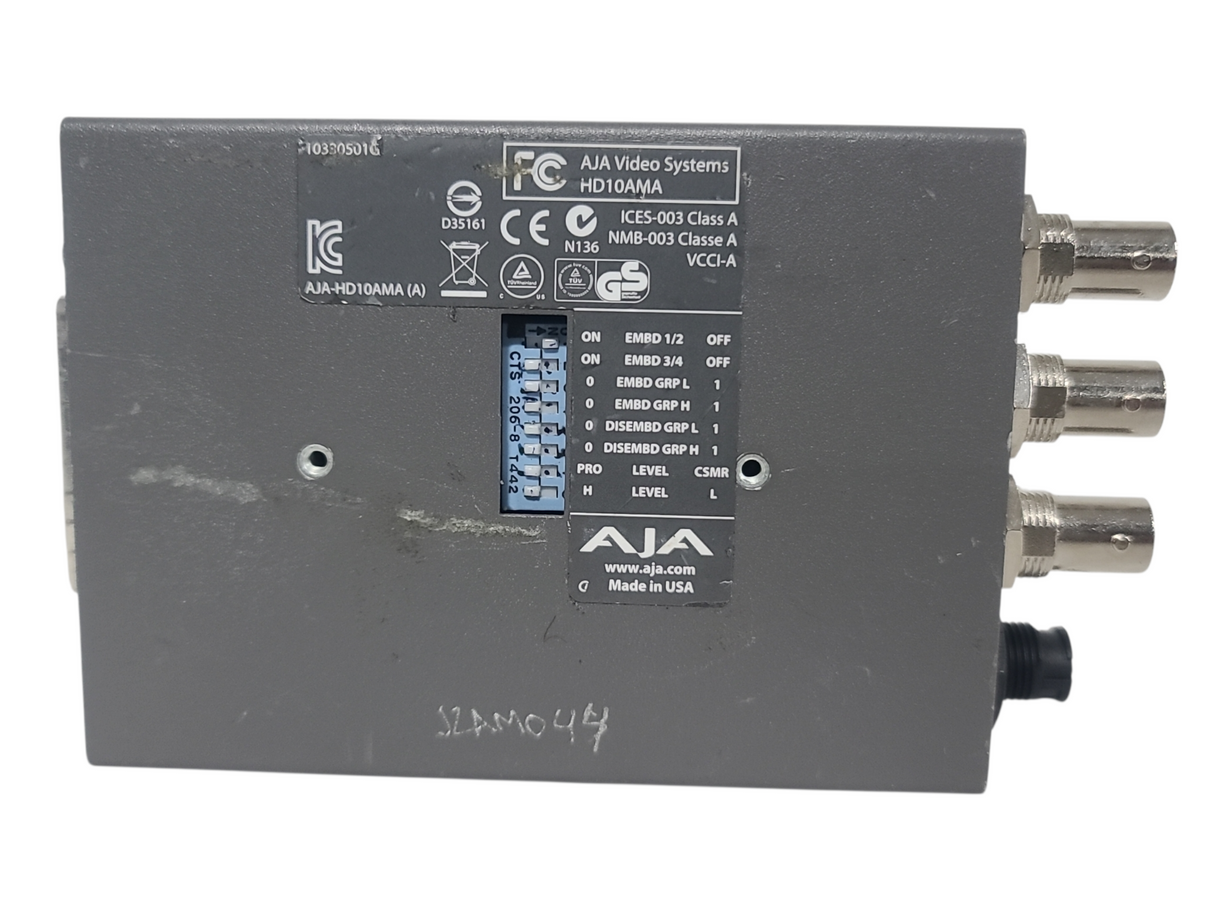 AJA HD10AMA Dual Rate HD/SD 4 Channel Balanced Audio Embedder/Disembedder