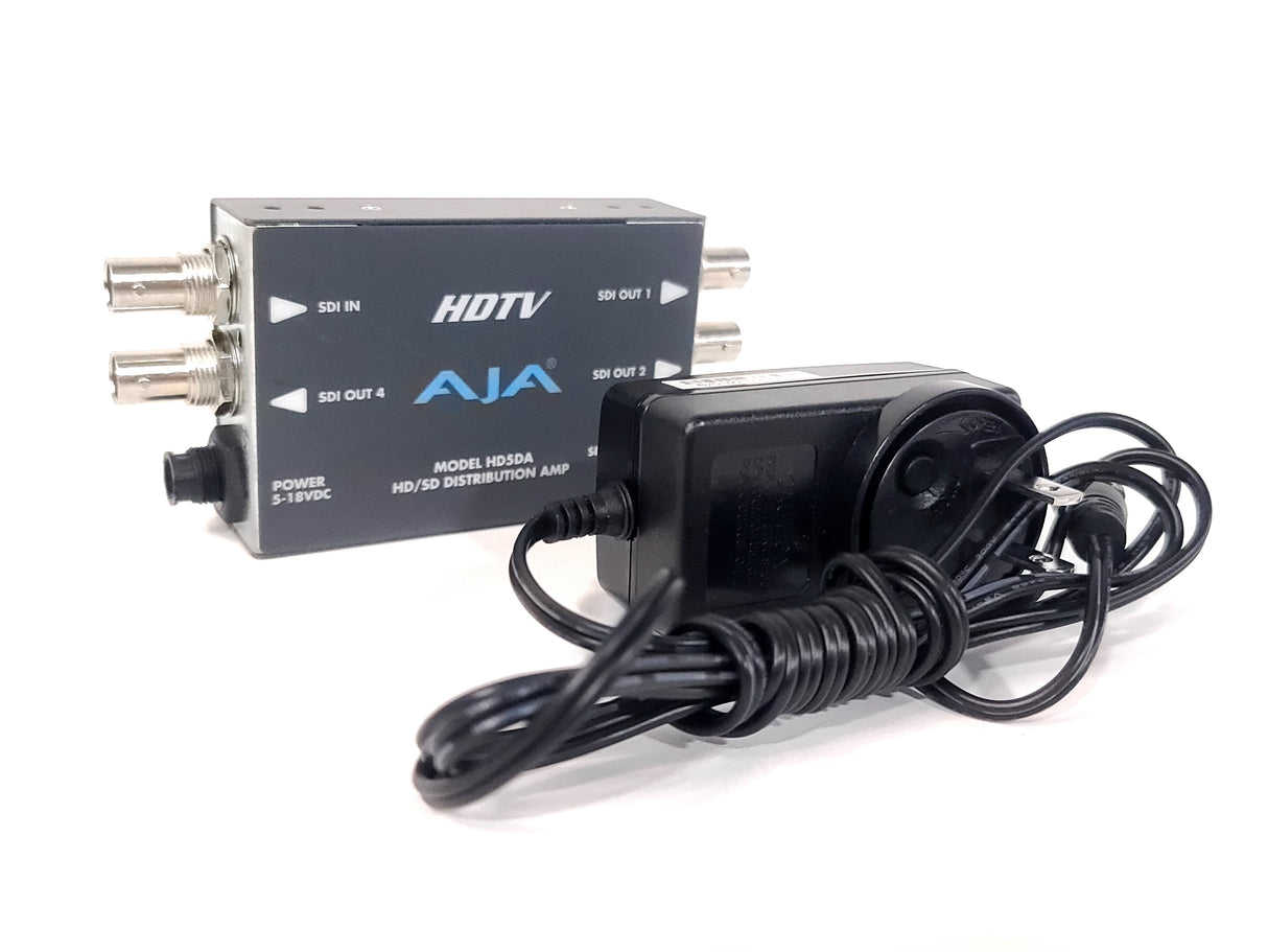 AJA HD5DA HD-SDI/SDI Serial Digital Distribution Amplifier w/ PSU