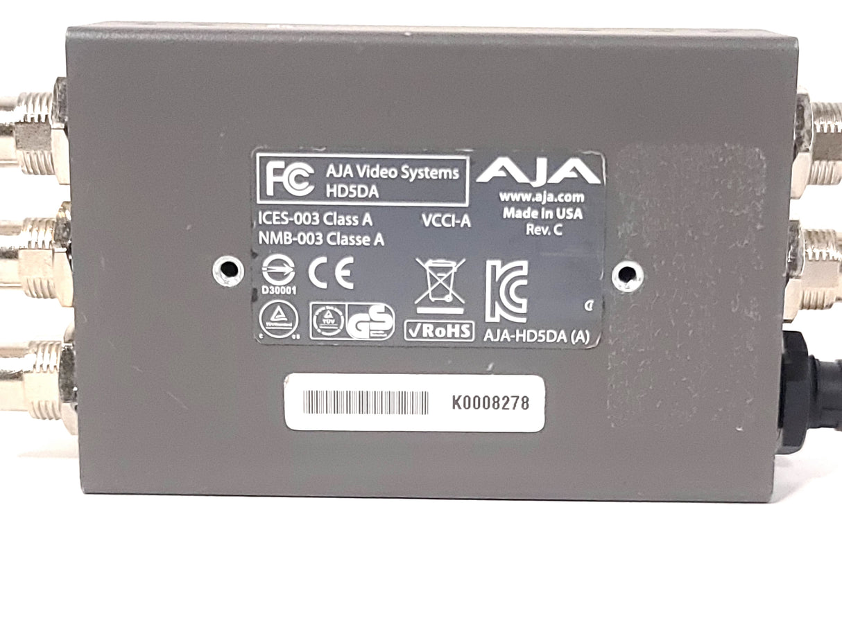 AJA HD5DA HD-SDI/SDI Serial Digital Distribution Amplifier w/ PSU