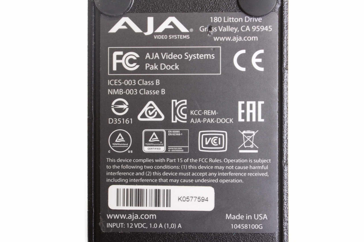 AJA PAK-DOCK-R0 High Speed Pak Media Reader