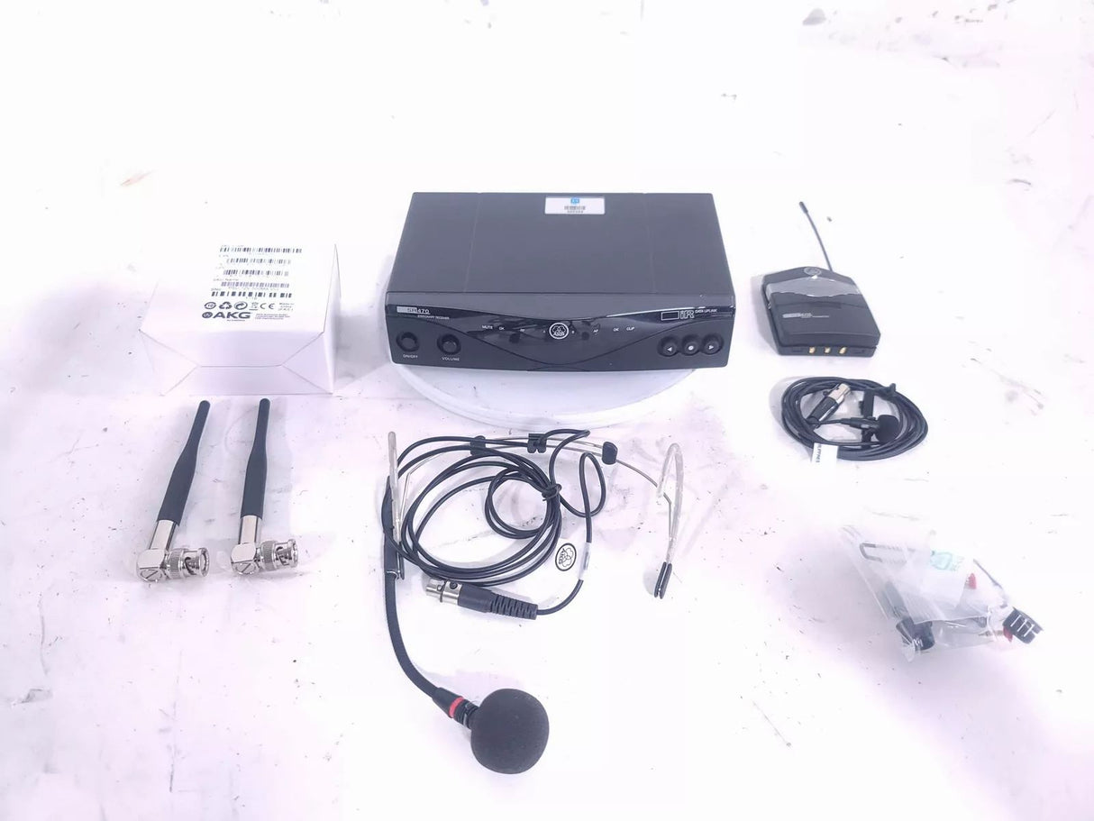 AKG WMS 470 Wireless Presenter Set (650.100-680MHz) w/ CSCRX Receiver, CSCPTX Pocket Transmitter, C555L Microphone