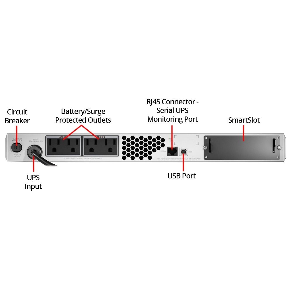 APC SMT1500RM1U Smart-UPS 1500VA LCD RM 1U 120V