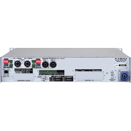 Ashly nXe Series NXE4002 2-Channel 400W Power Amplifier with Programmable Outputs & Ethernet Control