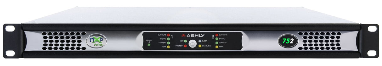 Ashly nXp752D 2-Channel Network Power Amplifier 75W at 2 Ohms with Protea DSP & OPDante Card