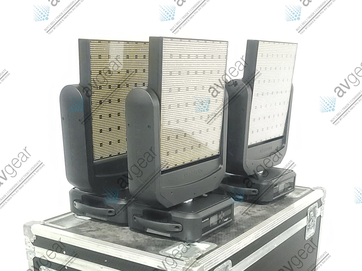 (4) Ayrton Magicburst Moving LED Lights w/ (4) PSU Cables In Wheeled Road Case