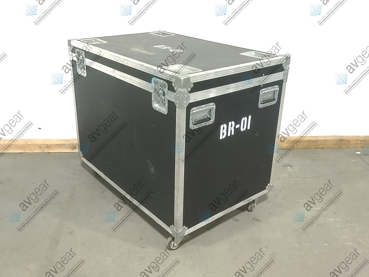 (4) Ayrton Magicburst Moving LED Lights w/ (4) PSU Cables In Wheeled Road Case