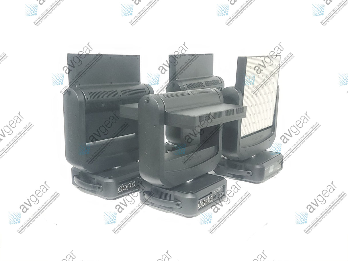 (4) Ayrton Magicburst Moving LED Lights w/ (4) PSU Cables In Wheeled Road Case