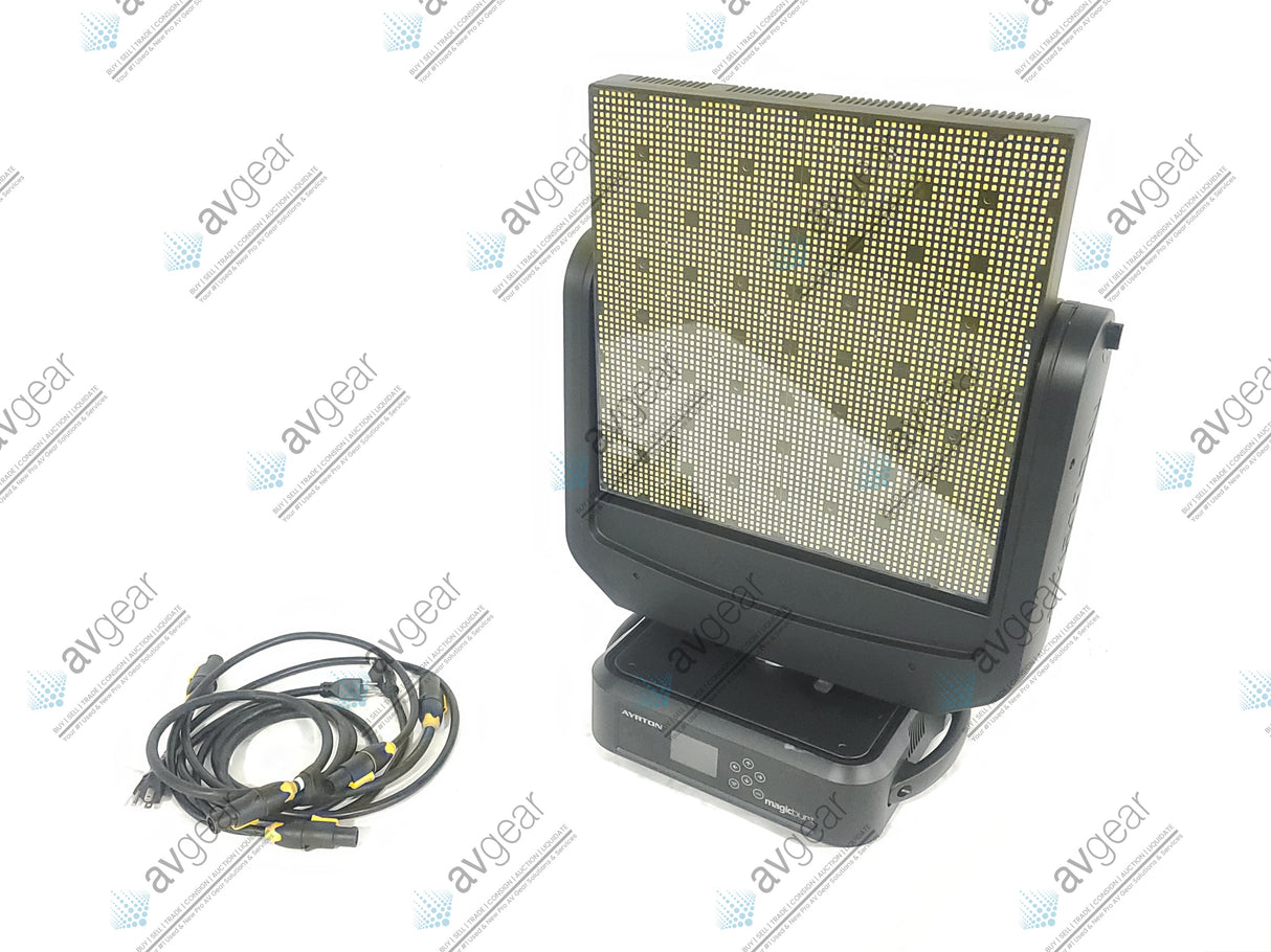 (4) Ayrton Magicburst Moving LED Lights w/ (4) PSU Cables In Wheeled Road Case