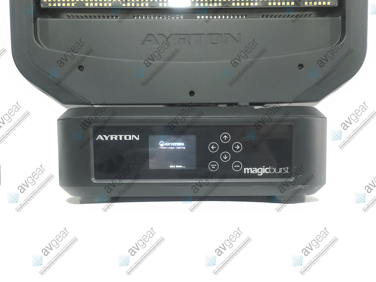 (4) Ayrton Magicburst Moving LED Lights w/ (4) PSU Cables In Wheeled Road Case