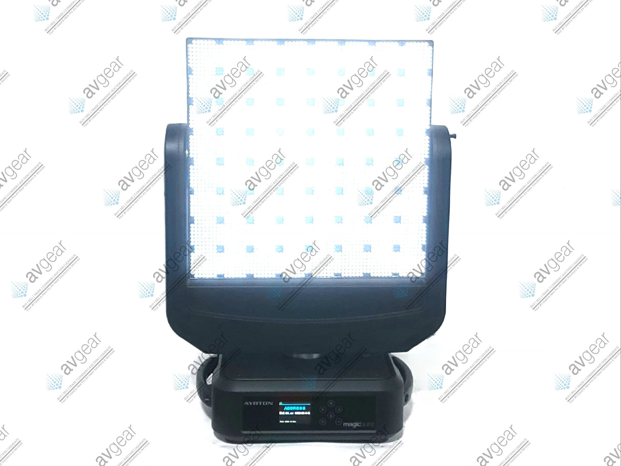 (4) Ayrton Magicburst Moving LED Lights ( 1389,1602,1521,1661 Hours) w/ (4) PSU Cables & Wheeled Road Case