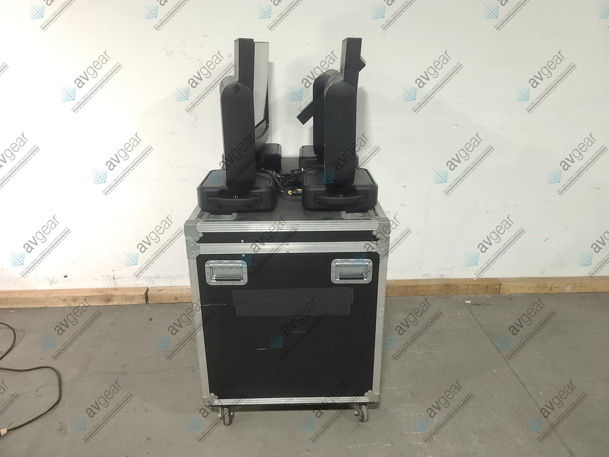 (4) Ayrton Magicburst Moving LED Lights ( 1389,1602,1521,1661 Hours) w/ (4) PSU Cables & Wheeled Road Case