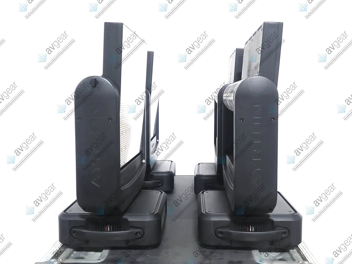 (4) Ayrton Magicburst Moving LED Lights w/ (4) PSU Cables In Wheeled Road Case