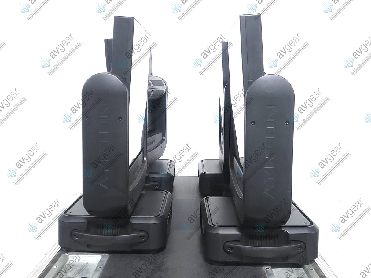 (4) Ayrton Magicburst Moving LED Lights w/ (4) PSU Cables In Wheeled Road Case