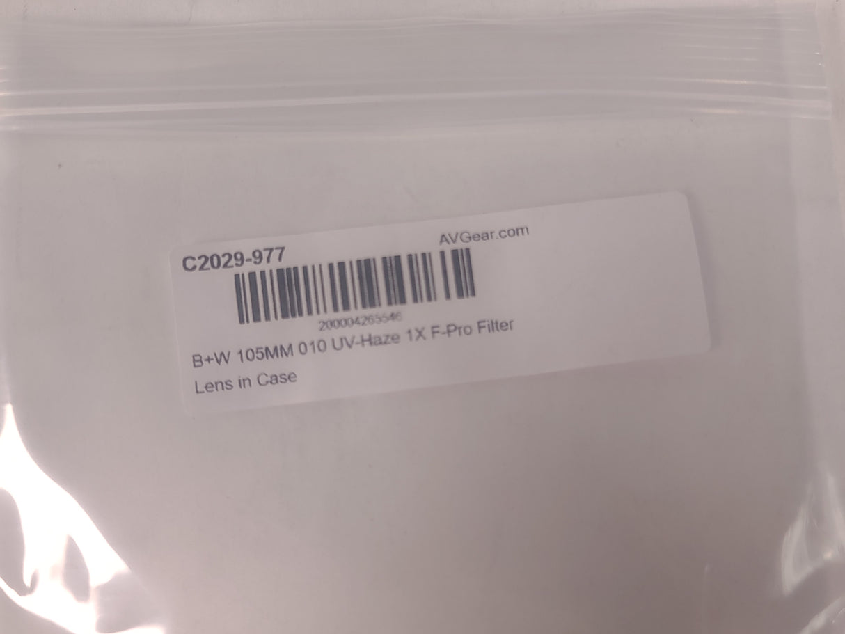 B+W 105MM 010 UV-Haze 1X F-Pro Filter Lens in Case