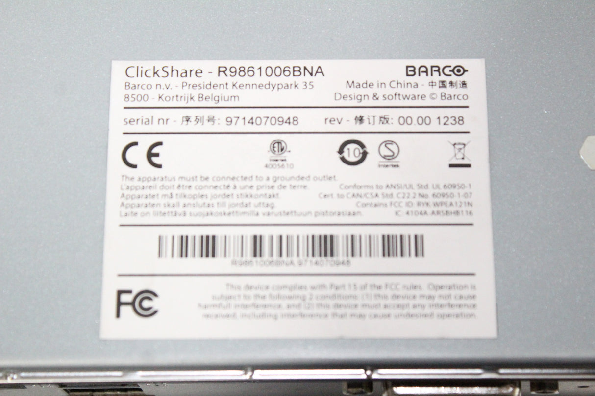 Barco R9861006BNA ClickShare CSC-1 Wireless Base Station