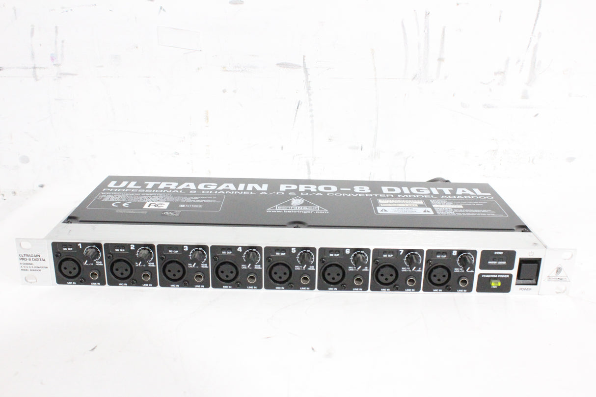 Behringer ADA8000 Ultragain PRO-8 Digital 8-Channel A/D & D/A Converter (FOR PARTS)