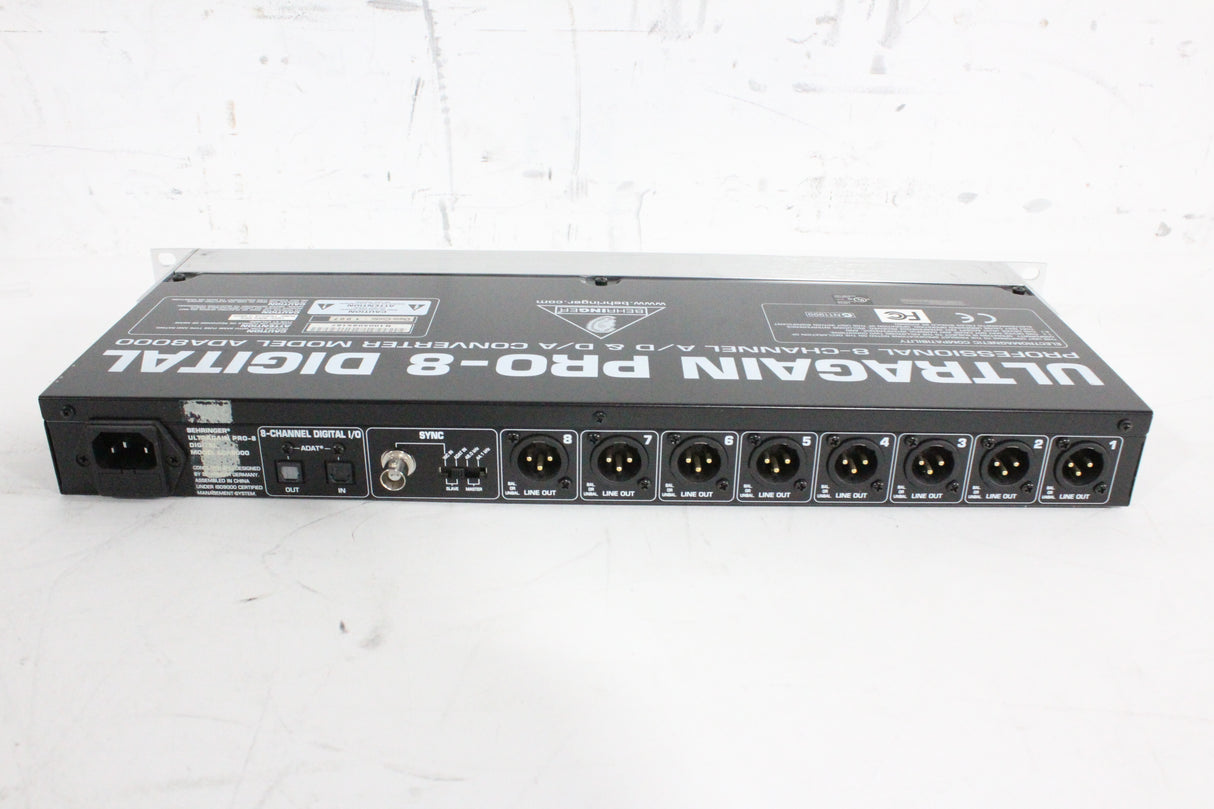 Behringer ADA8000 Ultragain PRO-8 Digital 8-Channel A/D & D/A Converter (FOR PARTS)