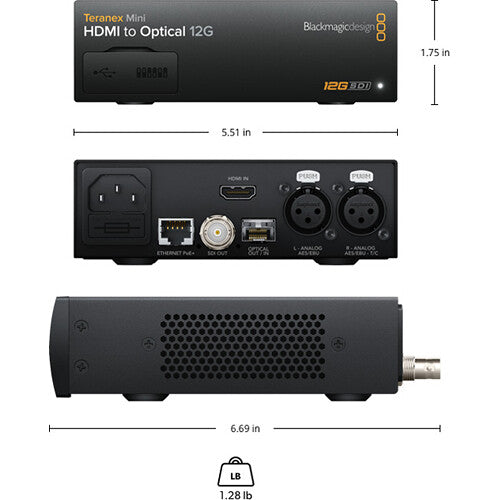 Blackmagic Design BMD-CONVNTRM/MA/OPTH Teranex Mini – Optical to HDMI 12G