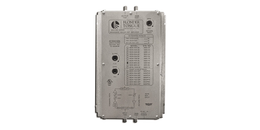 Blonder Tongue BIDA-55A-30 Broadband Indoor Distribution Amplifier