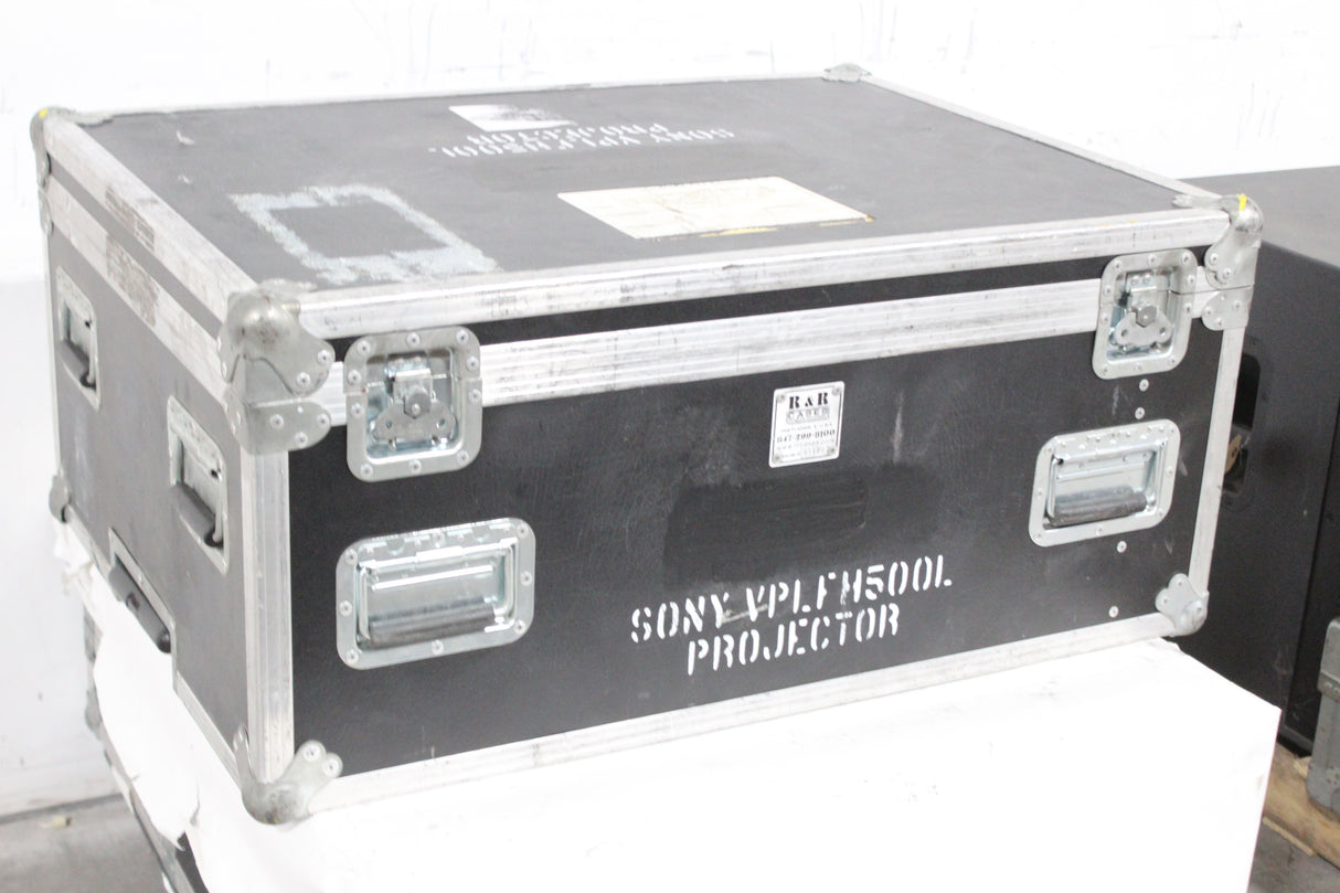 Sony VPL-FH500L (7,000 Lumens) Projector w/ Remote, (2) VGA Cables, PSU Cables in Wheeled Hard Case (Check Notes)