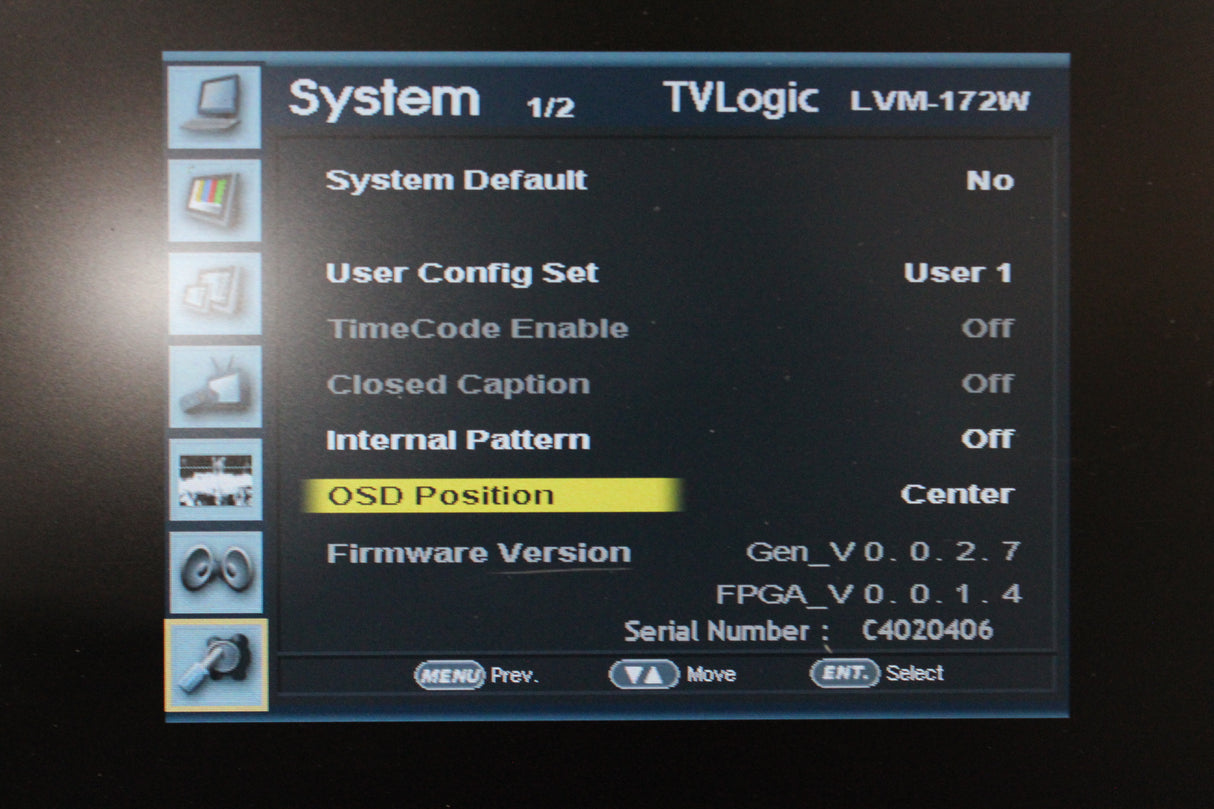 TVLogic LVM-172W 17'' LCD Multi Format Monitor (Broken Stand)