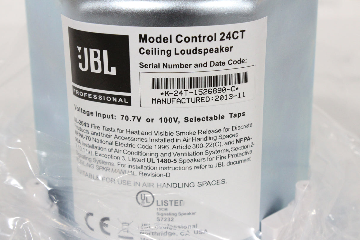 (2) JBL Control 24CT Ceiling Loud Speakers w/ (2) Rails in Original Box