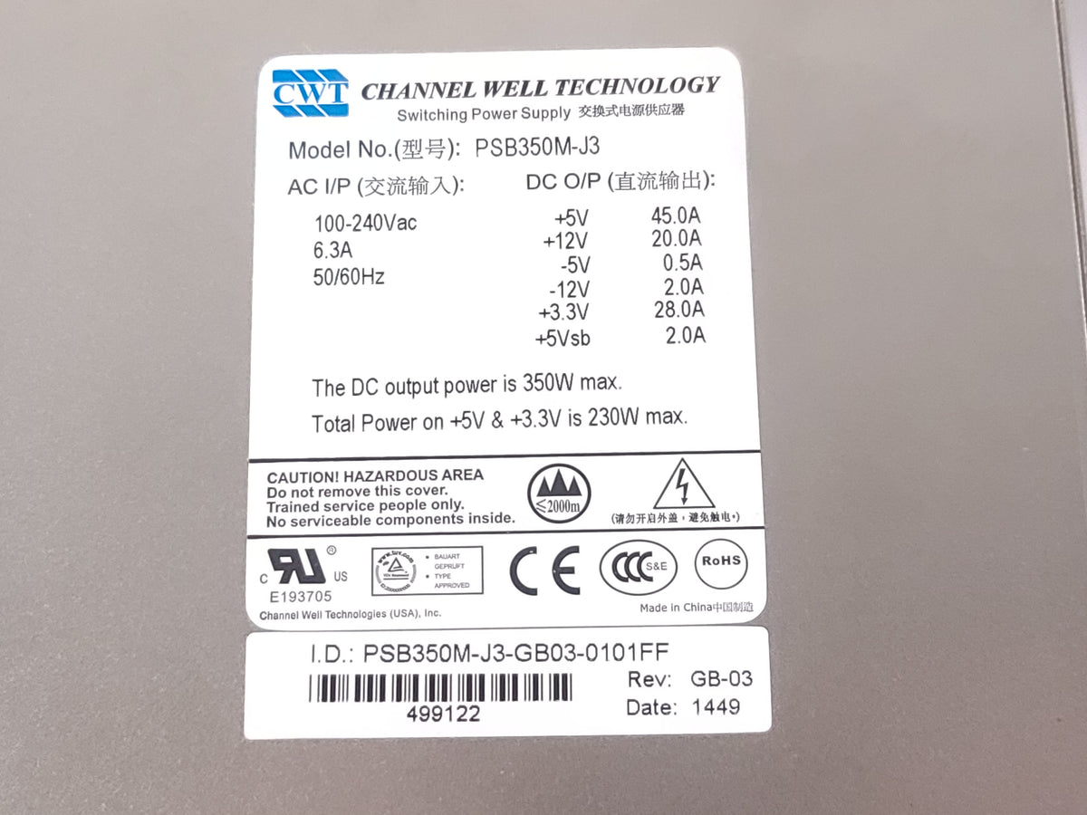 Channel Well Technology PSB350M-J3 Industrial Control Switching Computer Power Supply