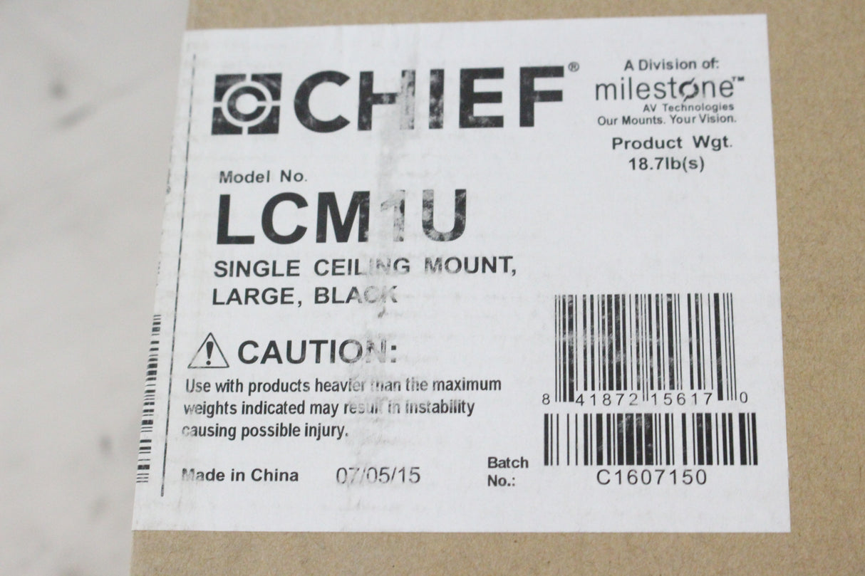 Chief LCM1U Single Ceiling Mount (Large Black)
