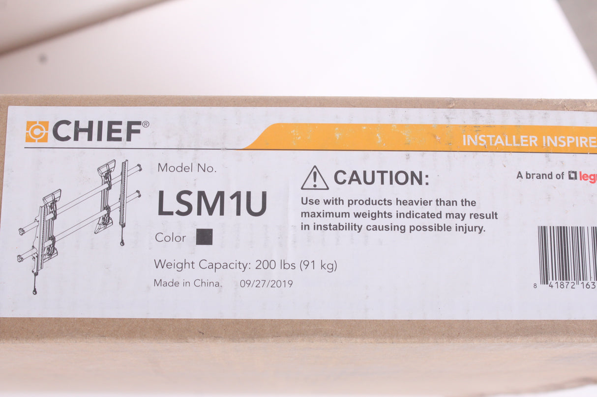 Chief LSM1U Large Fusion Micro-Adjustable Fixed Wall Mount (New - Sealed Box)