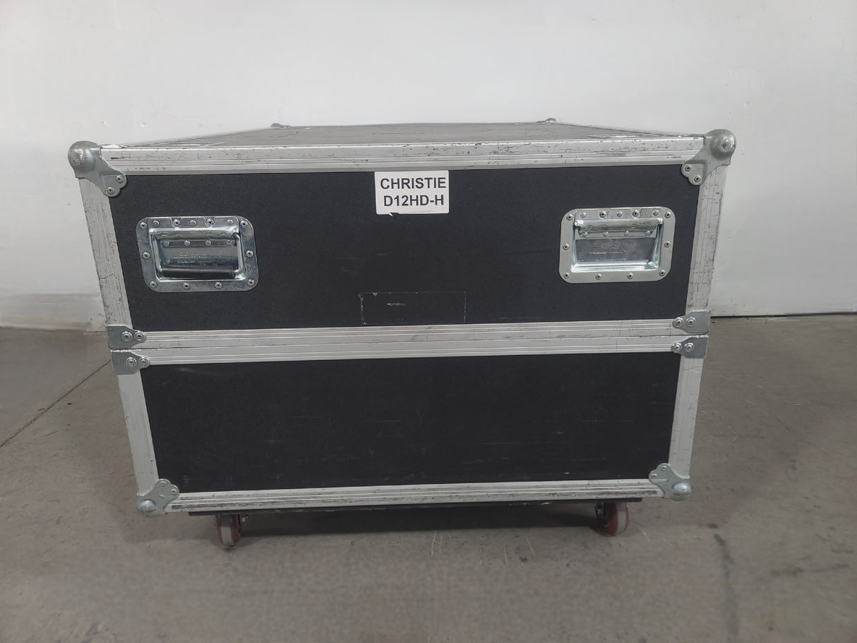Christie D12HD-H (Lamp 1 1004, Lamp 2 1288 Hours) 10,000 Lumens HD 0.95" DLP x 1 1080P Large Venue Projector (NO LENS) In Wheeled Road Case