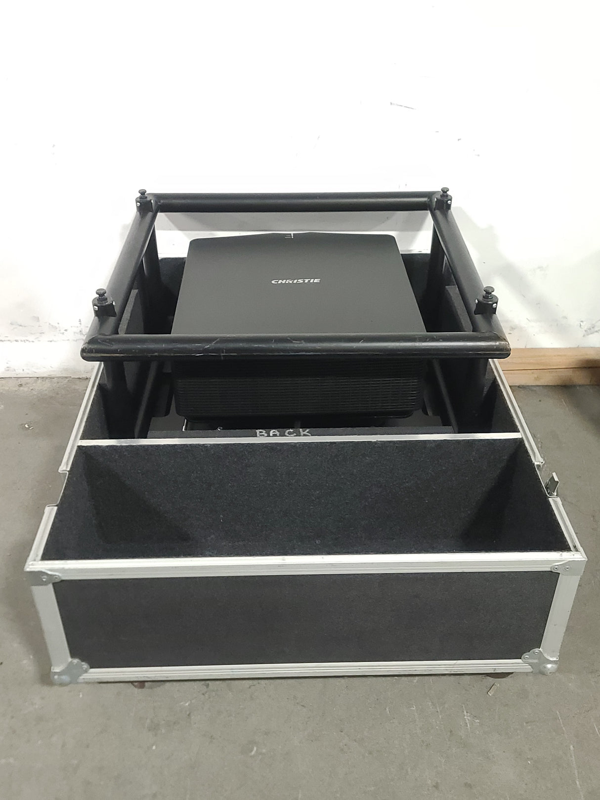 Christie D12HD-H (Lamp 1 1138, Lamp 2 1138 Total Hours) 10,000 Lumens HD 0.95" DLP x 1 1080P Large Venue Projector (NO LENS) In Wheeled Road Case